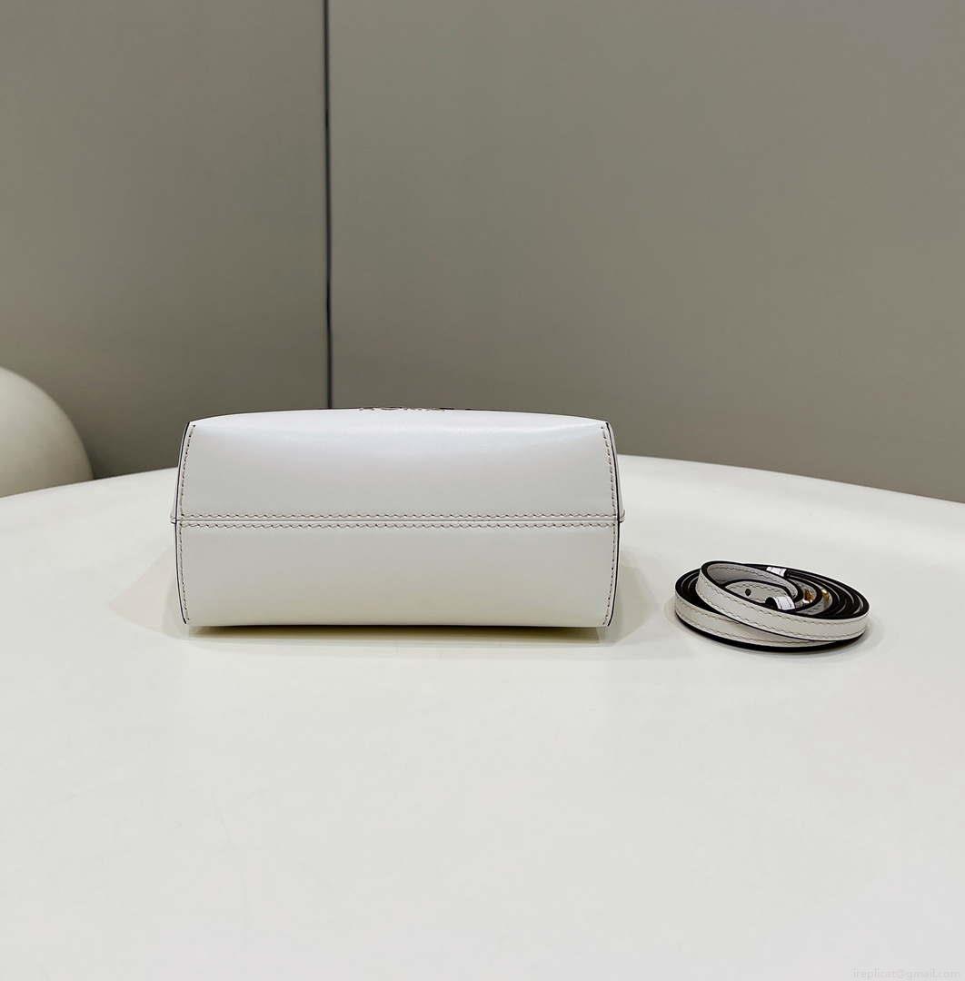 Fendi 8BS067 By The Way Mini Small Boston bag in mint White leather