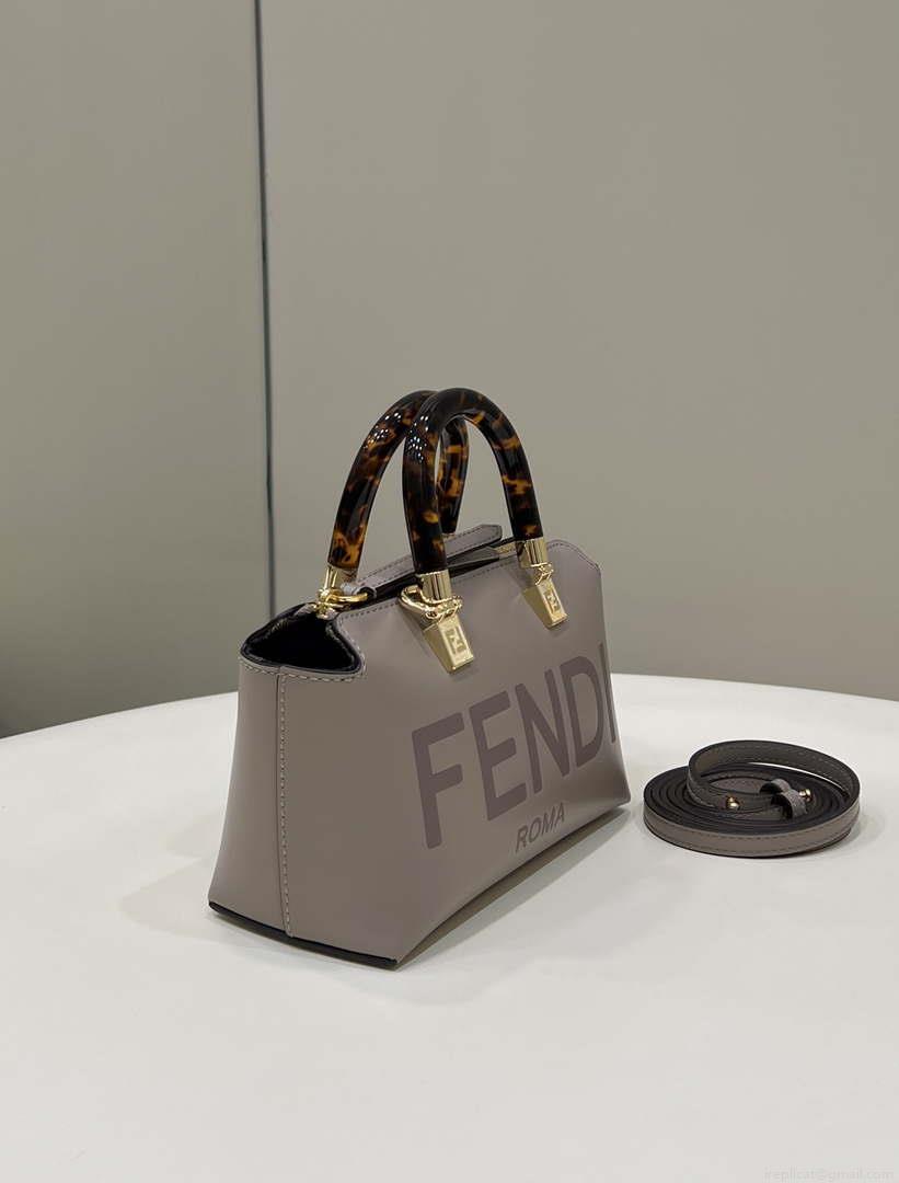 Fendi 8BS067 By The Way Mini Small Boston bag in mint Gray leather