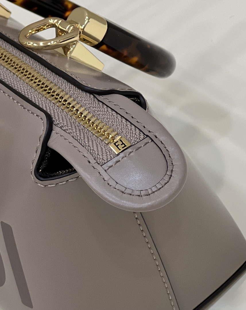 Fendi 8BS067 By The Way Mini Small Boston bag in mint Gray leather
