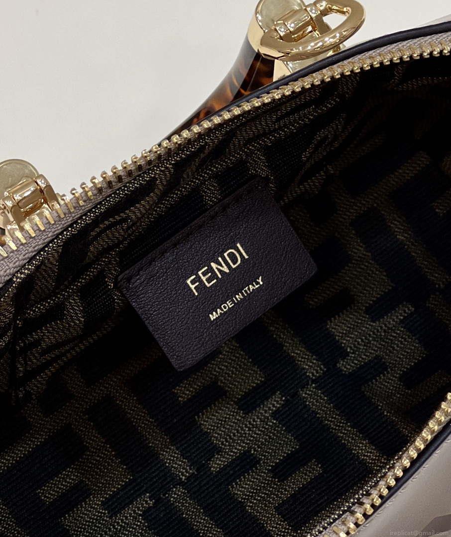 Fendi 8BS067 By The Way Mini Small Boston bag in mint Gray leather