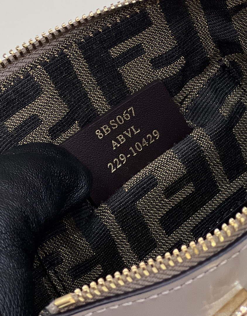 Fendi 8BS067 By The Way Mini Small Boston bag in mint Gray leather