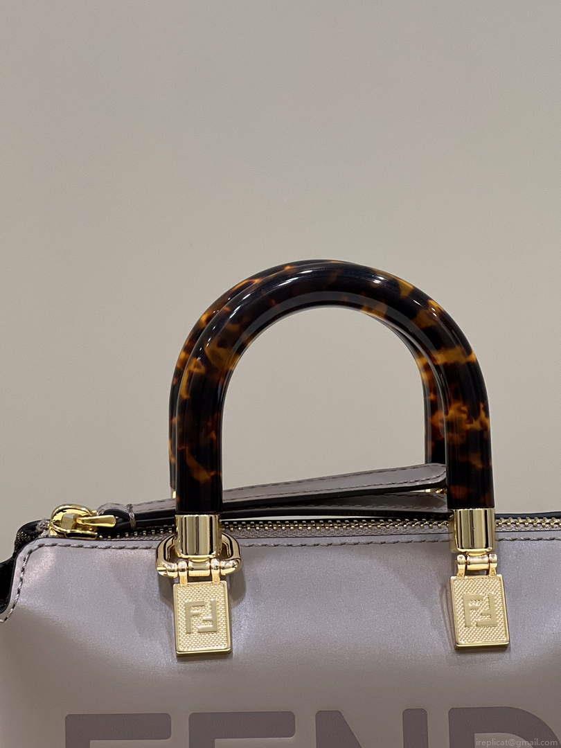 Fendi 8BS067 By The Way Mini Small Boston bag in mint Gray leather