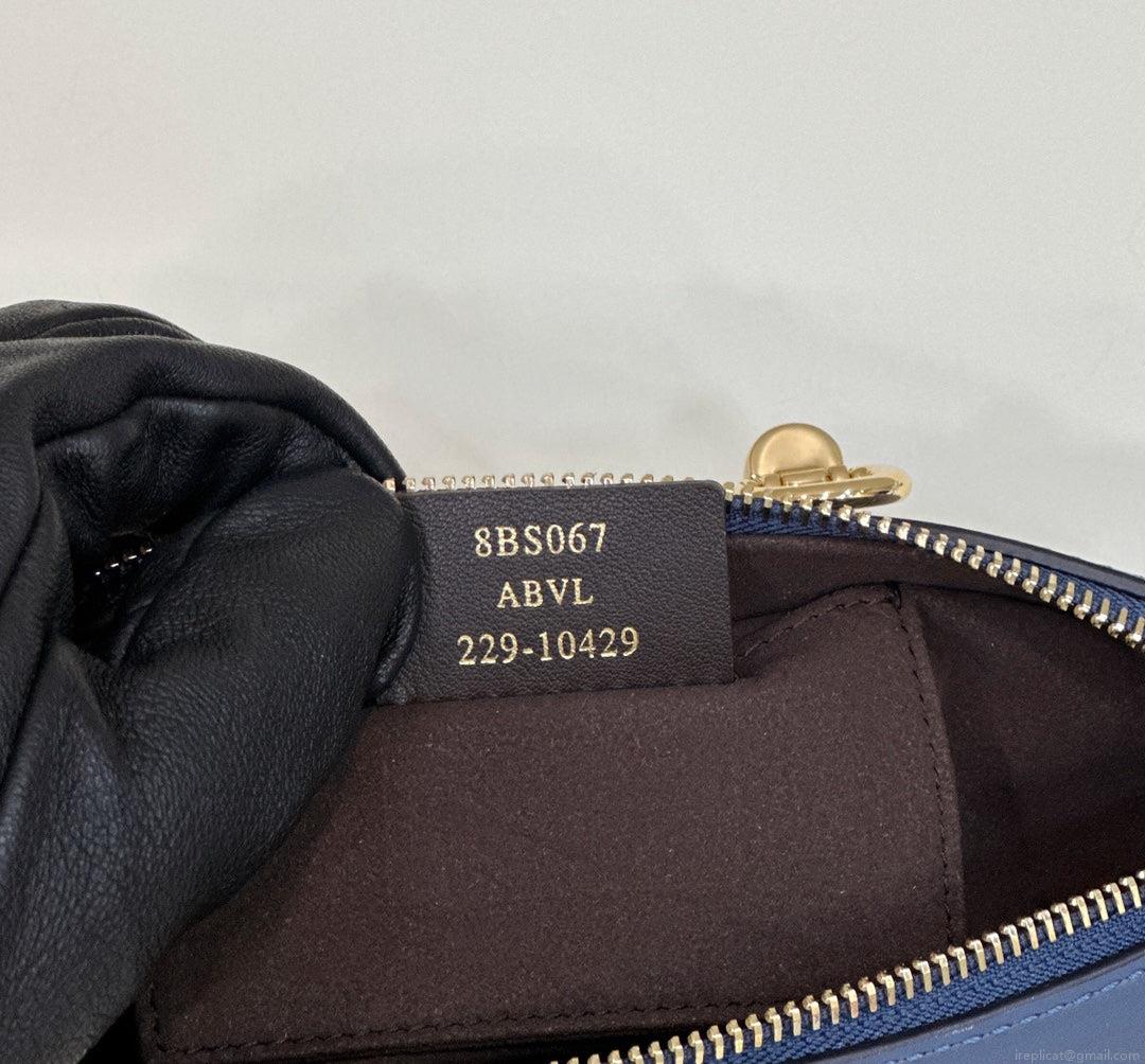 Fendi 8BS067 By The Way Mini Small Boston bag in mint Navy Blue leather