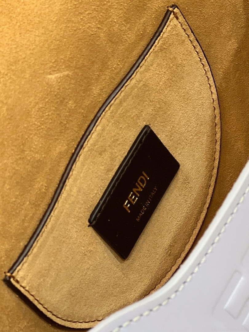 Fendi 8BT346 Moonlight Shoulder Saddle Leather Bag Purple Blue