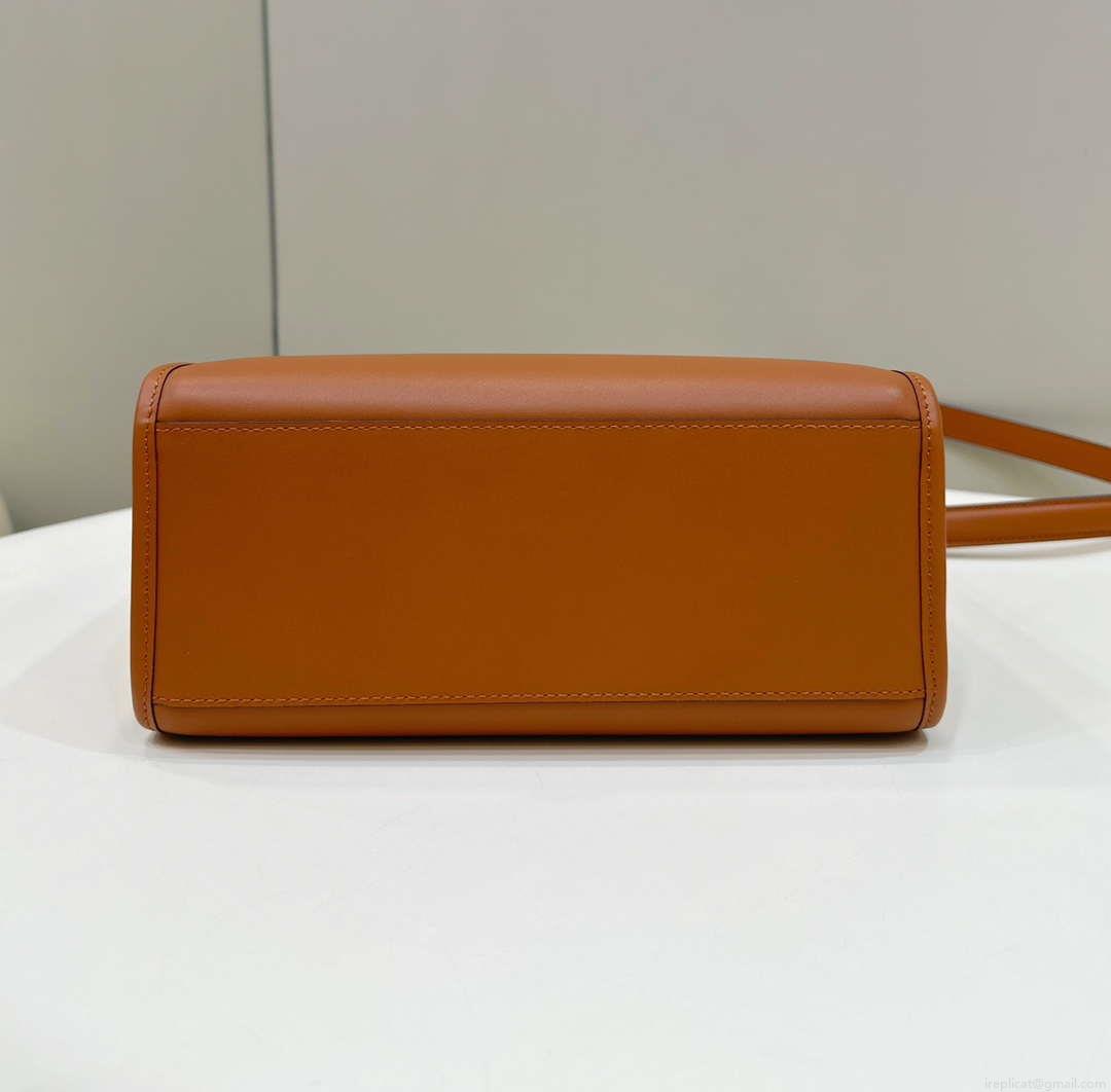 Fendi 8BH394 Fendi Sunshine Small Brown leather shopper