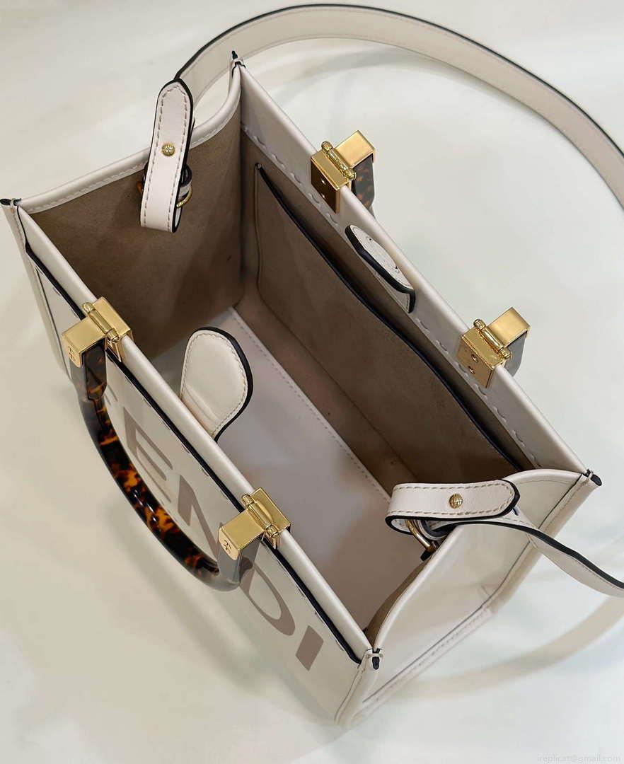 Fendi 8BH394 Fendi Sunshine Small White leather shopper