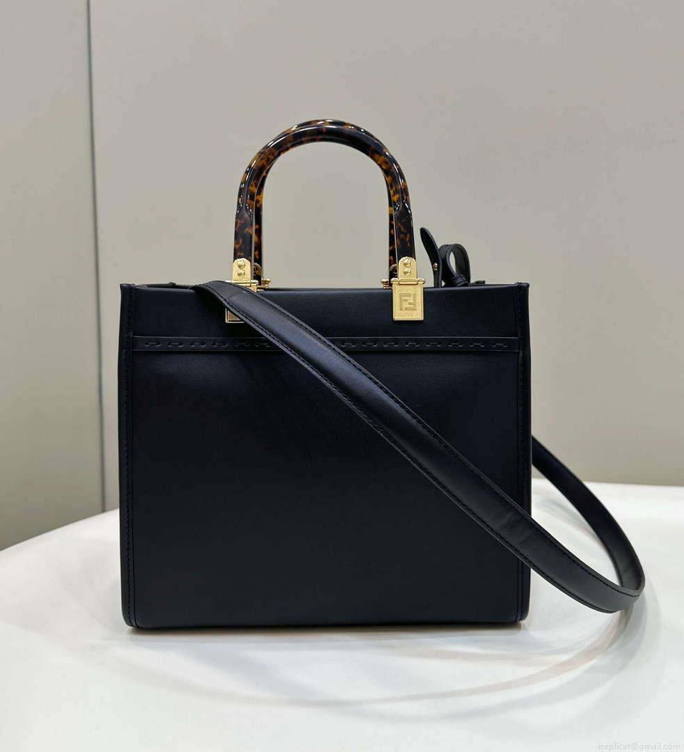 Fendi 8BH394 Fendi Sunshine Small Black leather shopper