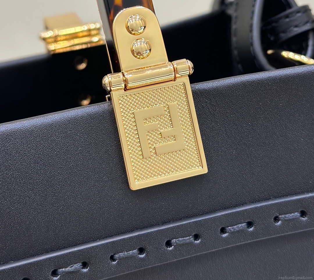 Fendi 8BH394 Fendi Sunshine Small Black leather shopper