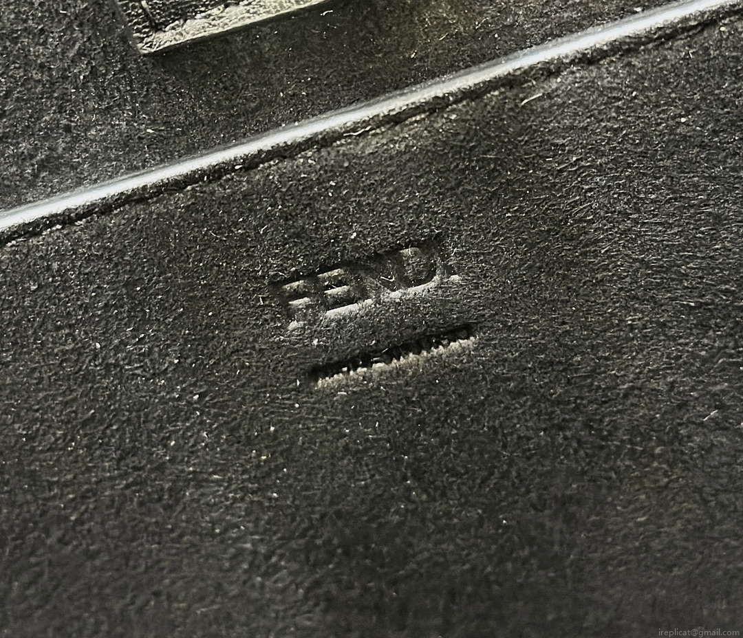 Fendi 8BH394 Fendi Sunshine Small Black leather shopper Printer FF