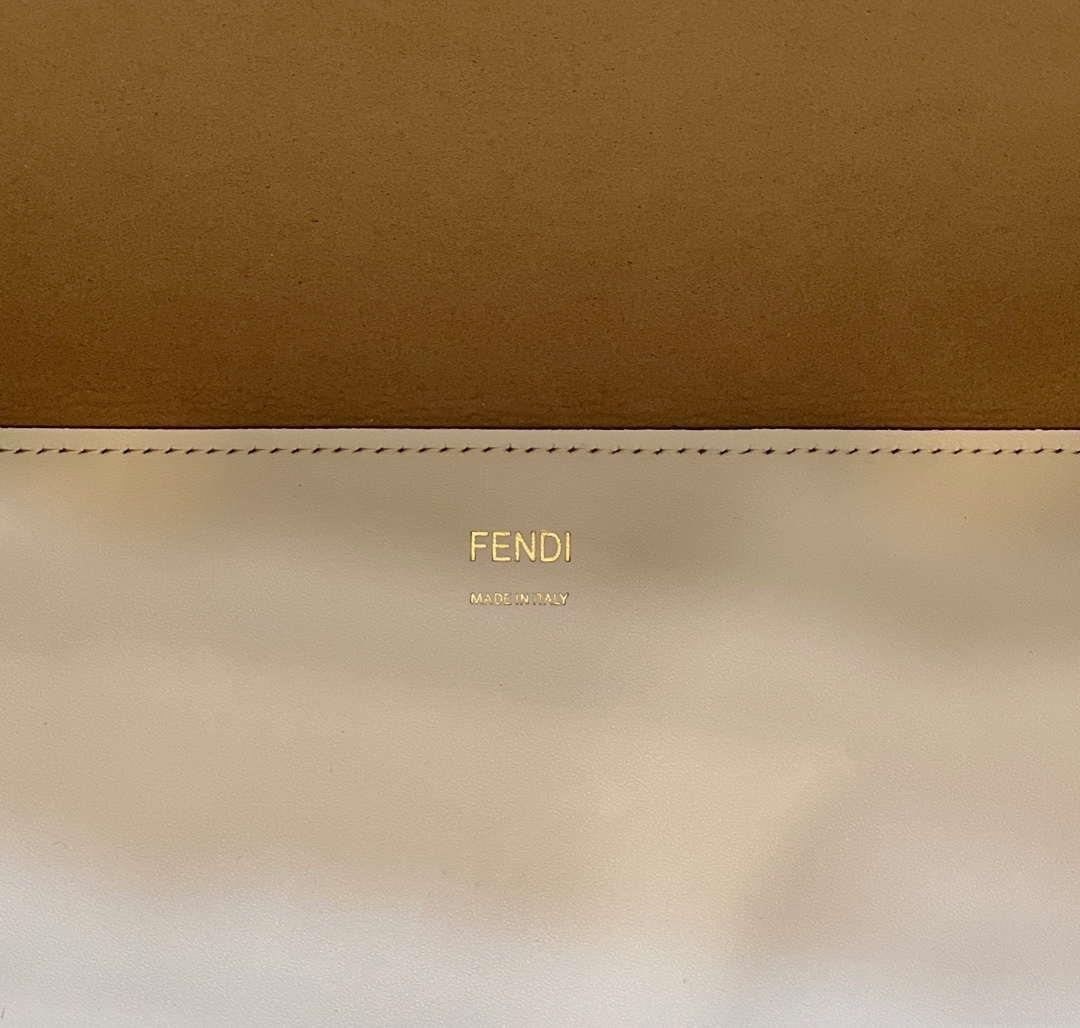 Fendi 8BH386 Sunshine Medium Tote White Leather and elaphe shopper bag