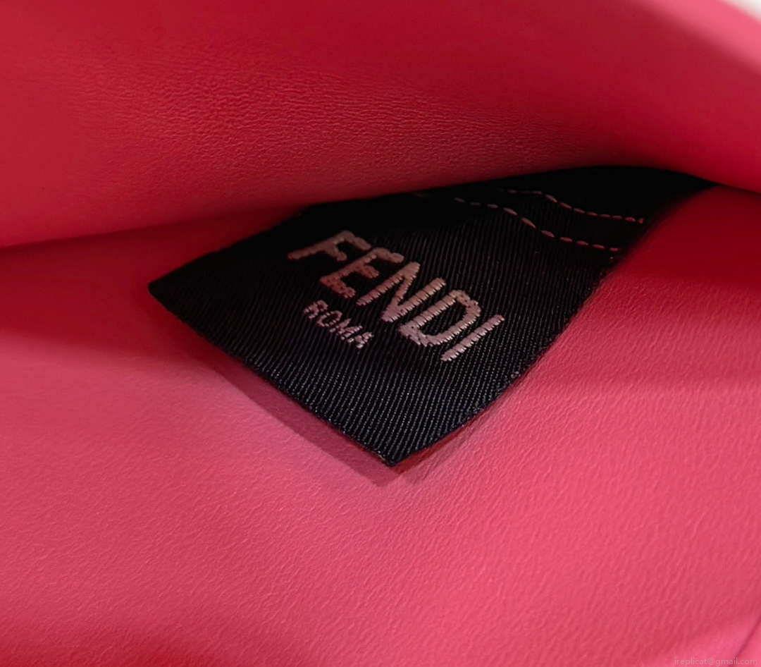 Fendi 8BN321 Peekaboo ISeeU Medium Pink interlace leather bag 80138L