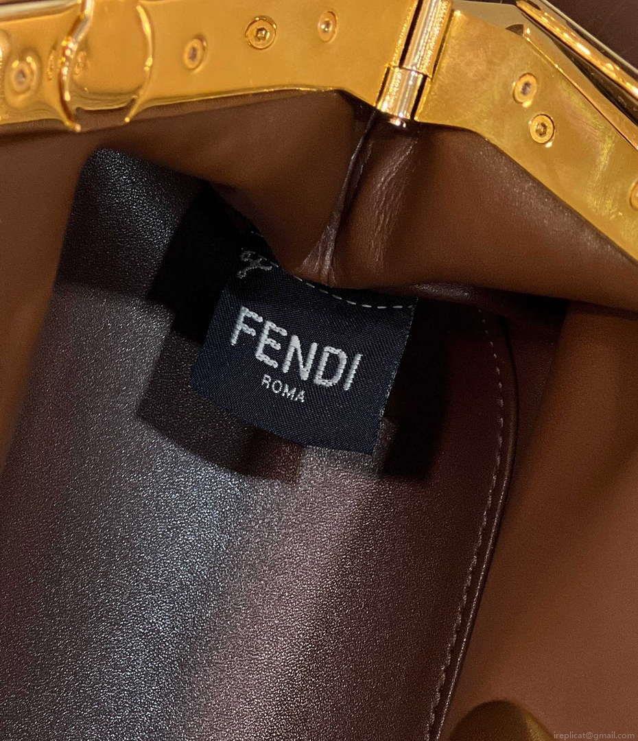 Fendi 8BP129 FENDI FIRST Small Brown Crocodile leather bag