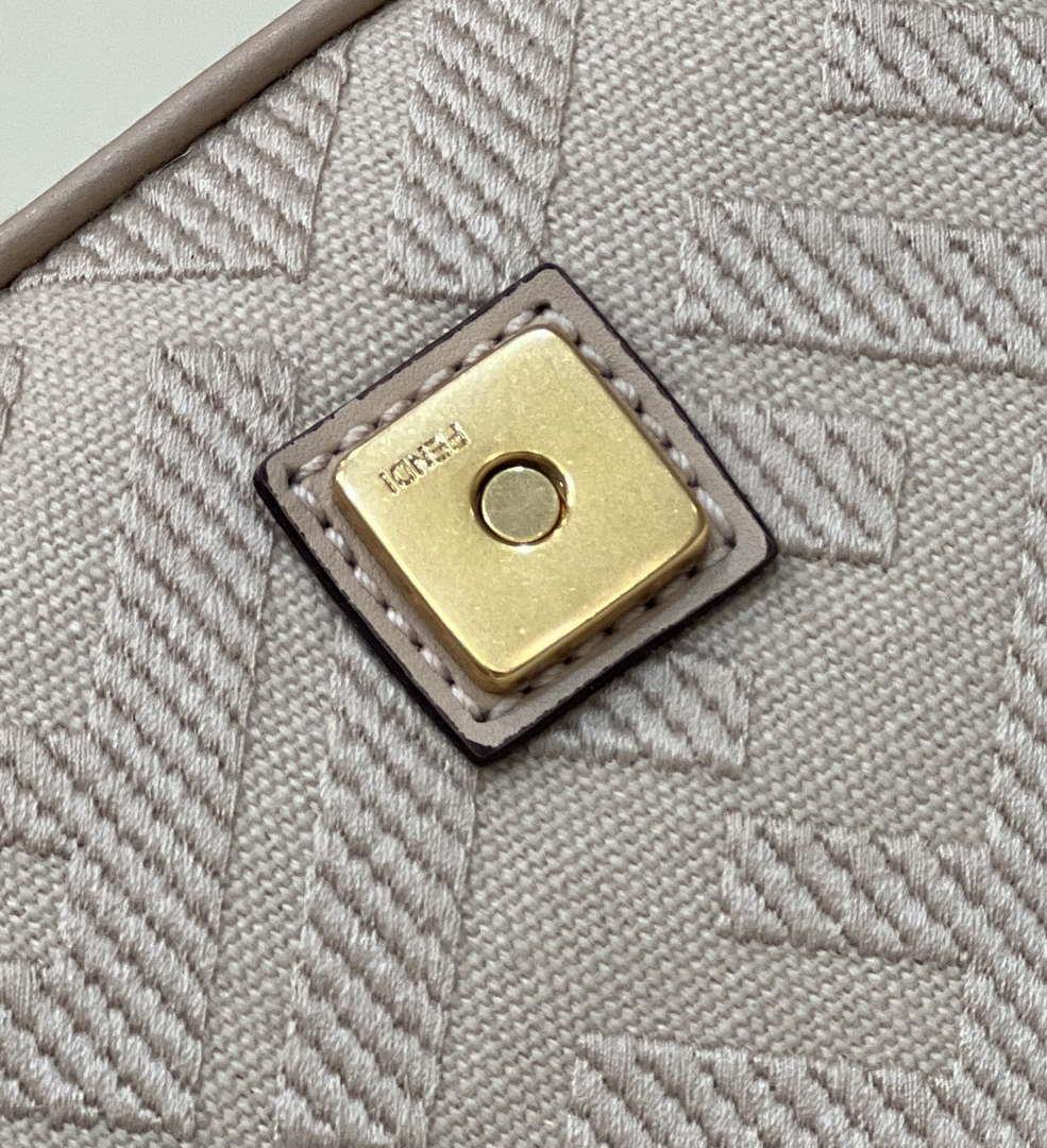 Fendi 8BR600 Baguette Medium Pink bag with FF embroidery