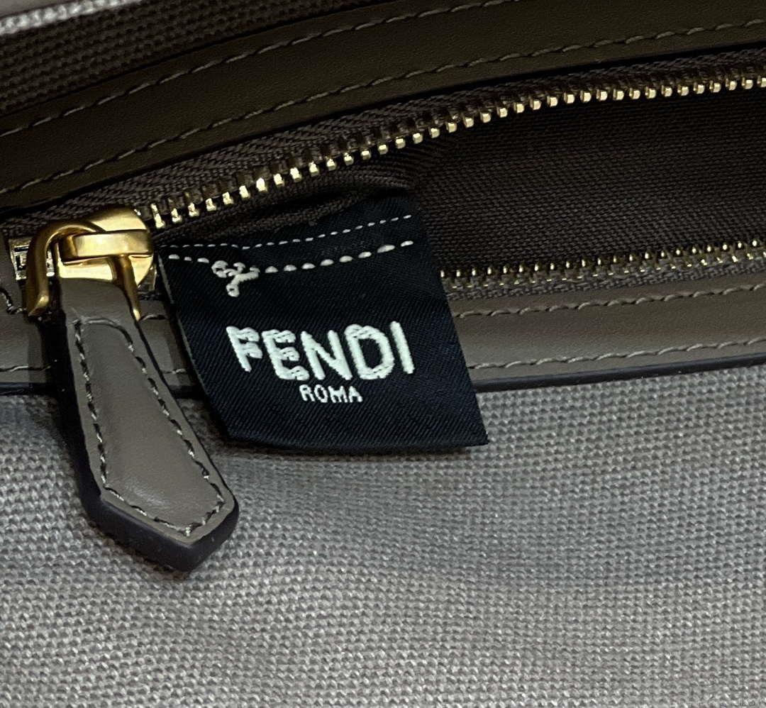 Fendi 8BR600 Baguette Medium Brown bag with FF embroidery