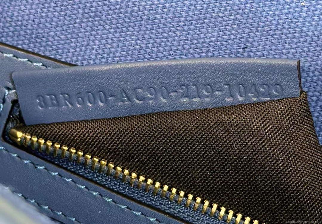 Fendi 8BR600 Baguette Medium bag with FF embroidery Sky Blue 0159A