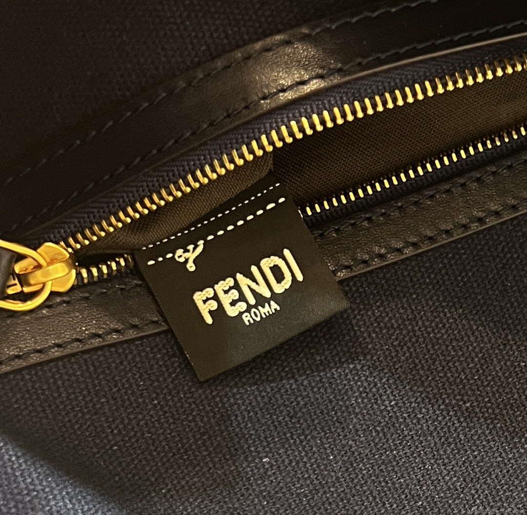 Fendi 8BR600 Baguette Medium bag with FF embroidery 0159AM Navy Blue