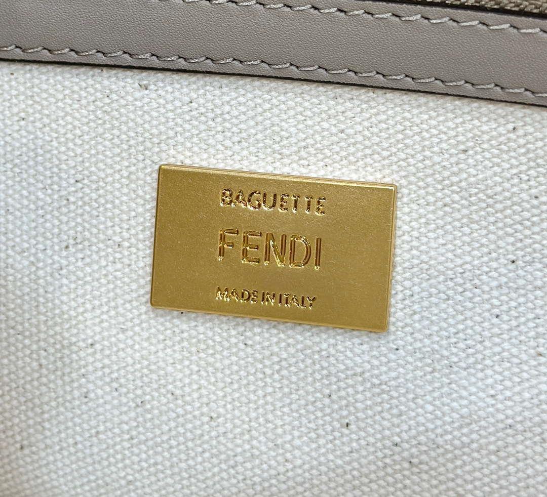 Fendi 8BR600ANH4F1LF5 Baguette Medium Multicolour canvas bag with FF embroidery 0159B