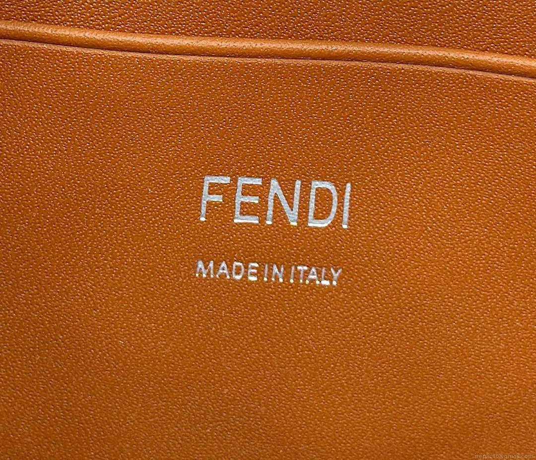 Fendi 8BS017 Mini Baguette Sky Blue canvas bag with FF embroidery 0159BS