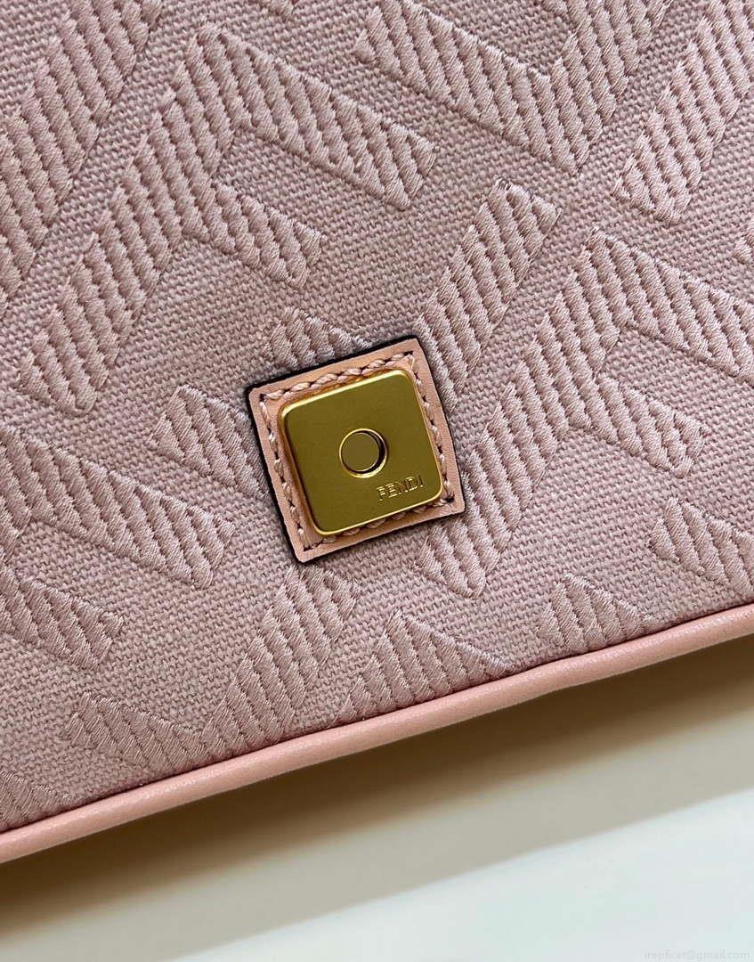 Fendi 8BR600 Baguette Medium bag with FF embroidery 8598 Pink