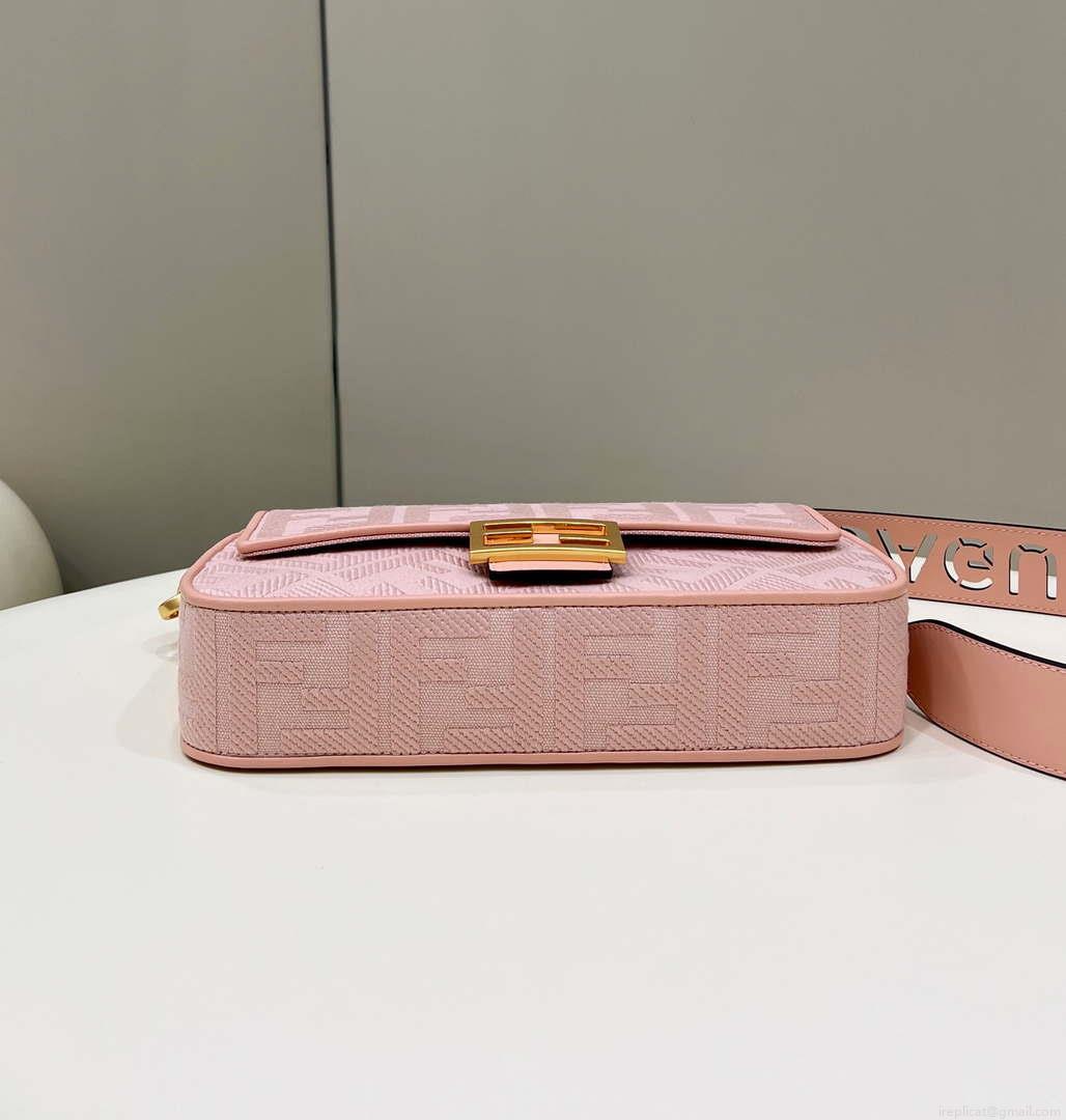 Fendi 8BR600 Baguette Medium bag with FF embroidery 8598 Pink