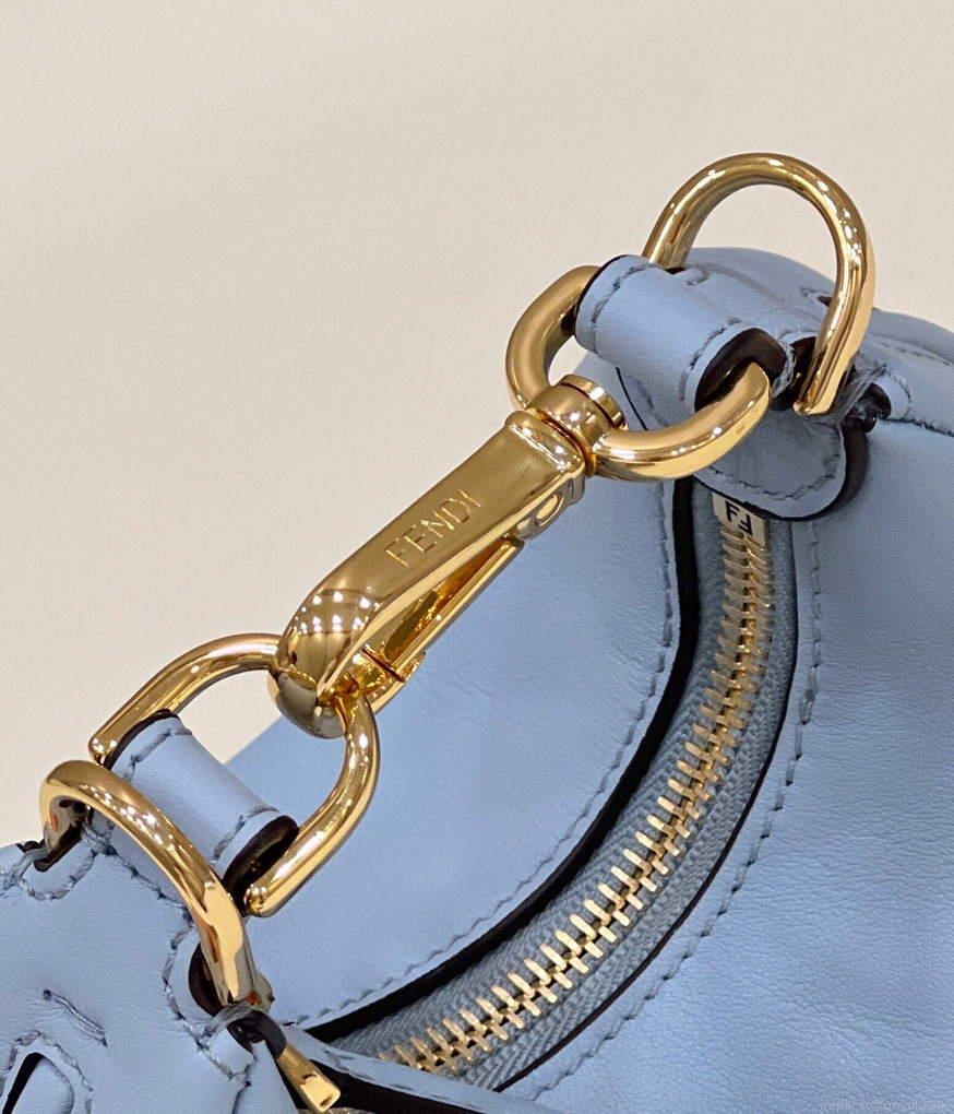 Fendi 7AS089 Nano Fendigraphy Light blue leather Charm 80056S