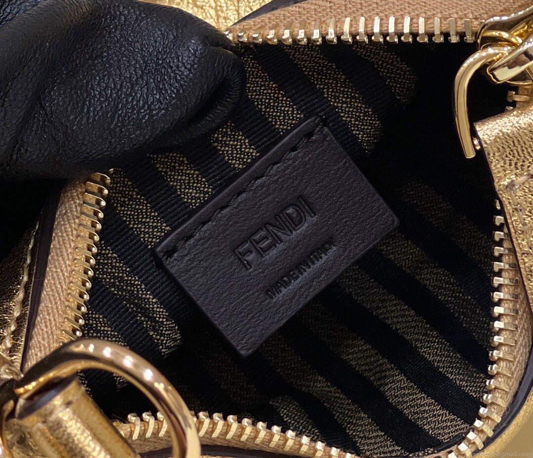 Fendi 7AS089 Nano Fendigraphy Gold leather Charm 80056S