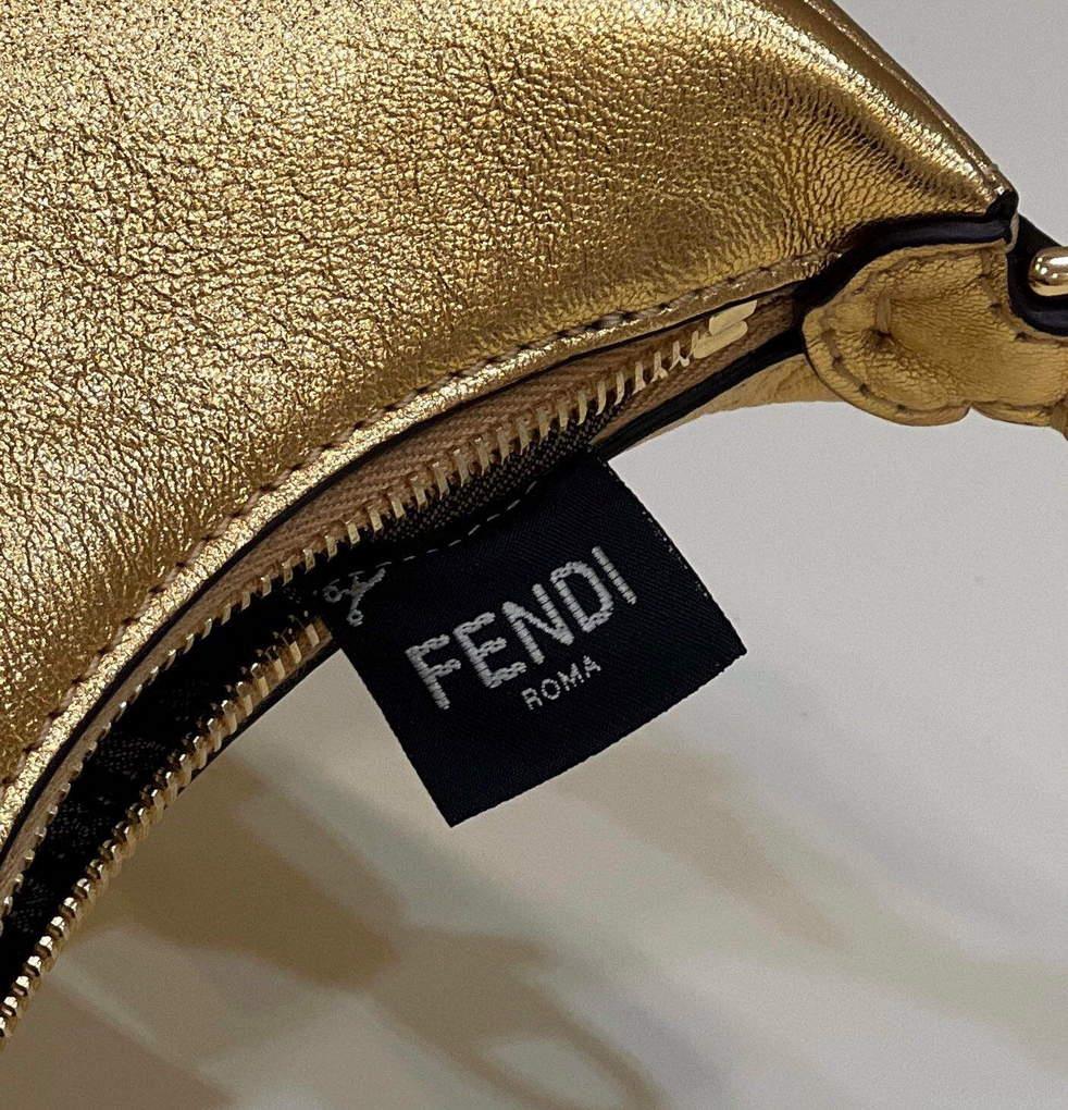 Fendi 7AS089 Nano Fendigraphy Gold leather Charm 80056S