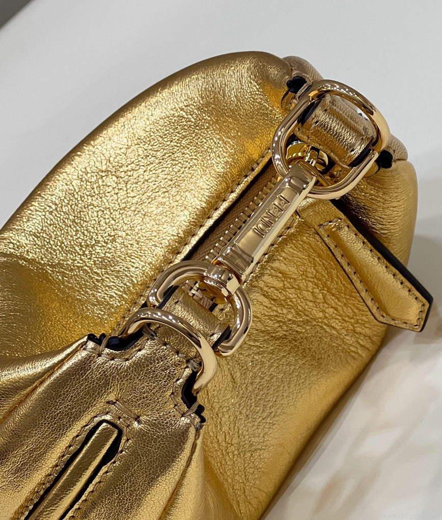 Fendi 7AS089 Nano Fendigraphy Gold leather Charm 80056S