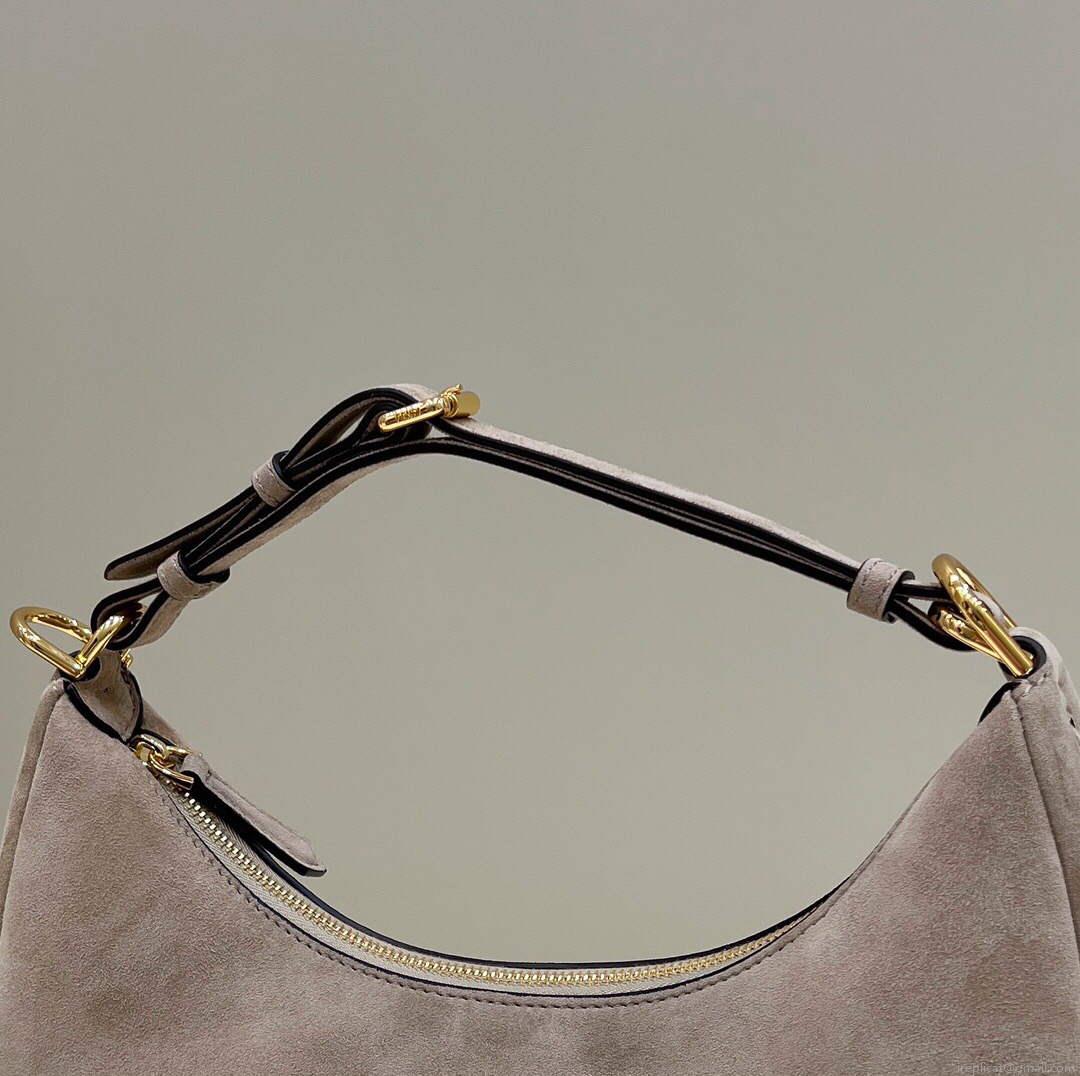 Fendi 8BR798 Fendigraphy Small 80056M Khaki Sheep Gold leather Bag