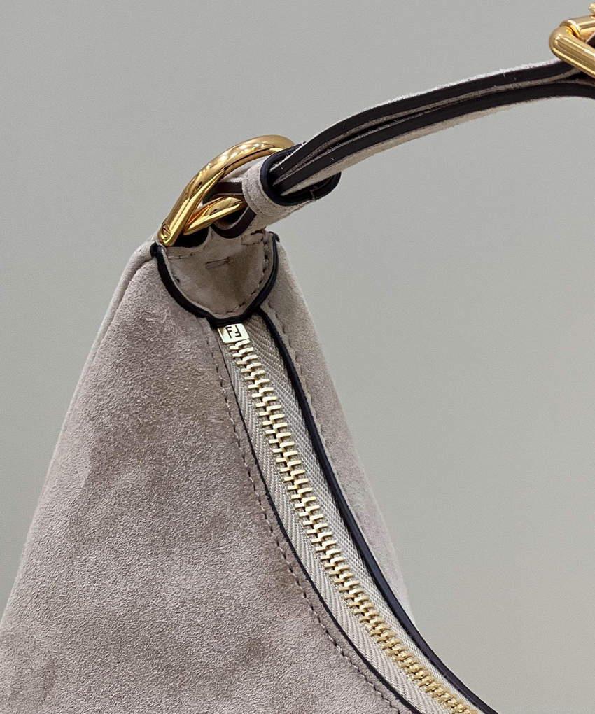 Fendi 8BR798 Fendigraphy Small 80056M Khaki Sheep Gold leather Bag