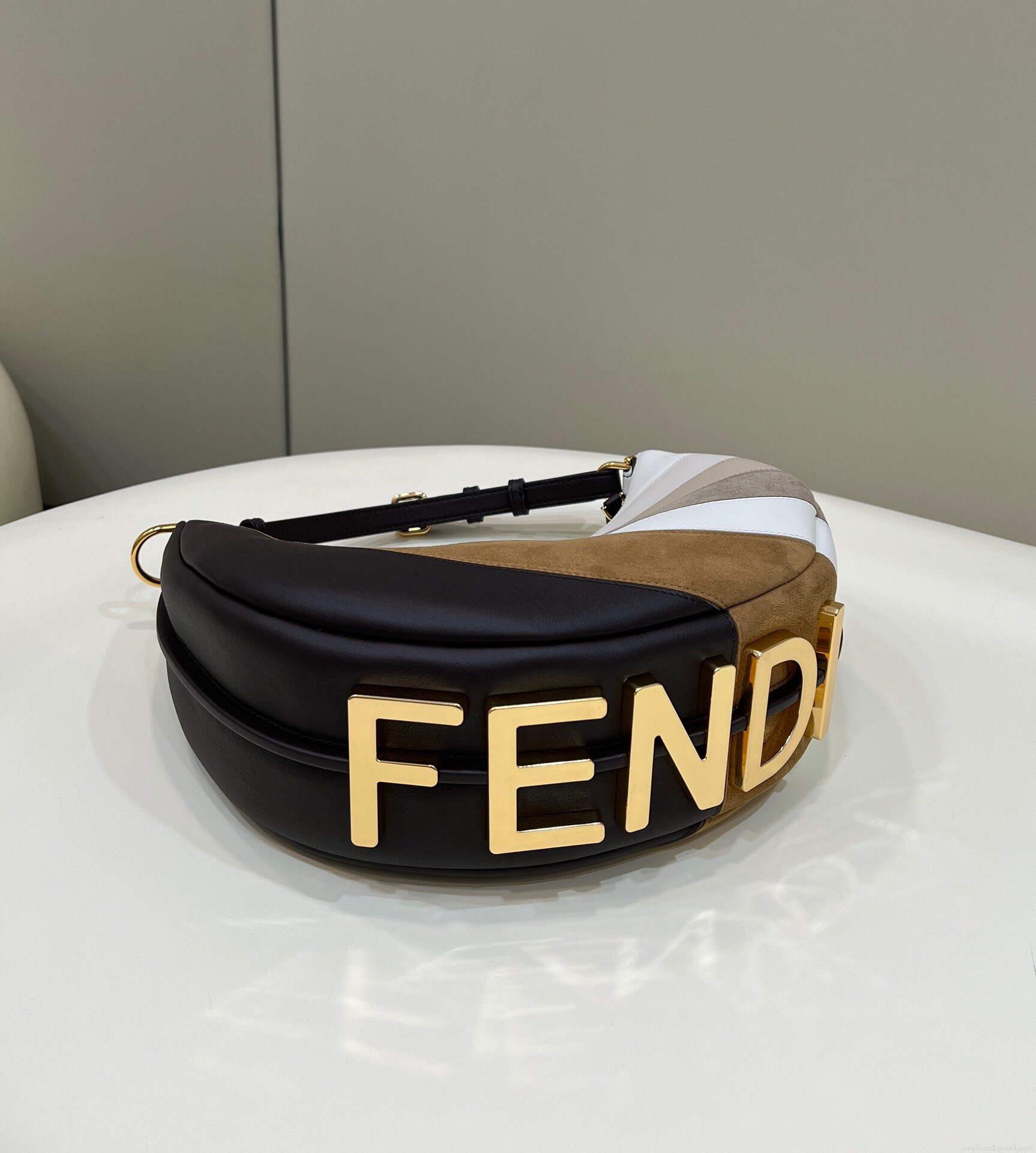 Fendi 8BR798 Fendigraphy Small 80056M wihte and Grey Multicolor leather Bag