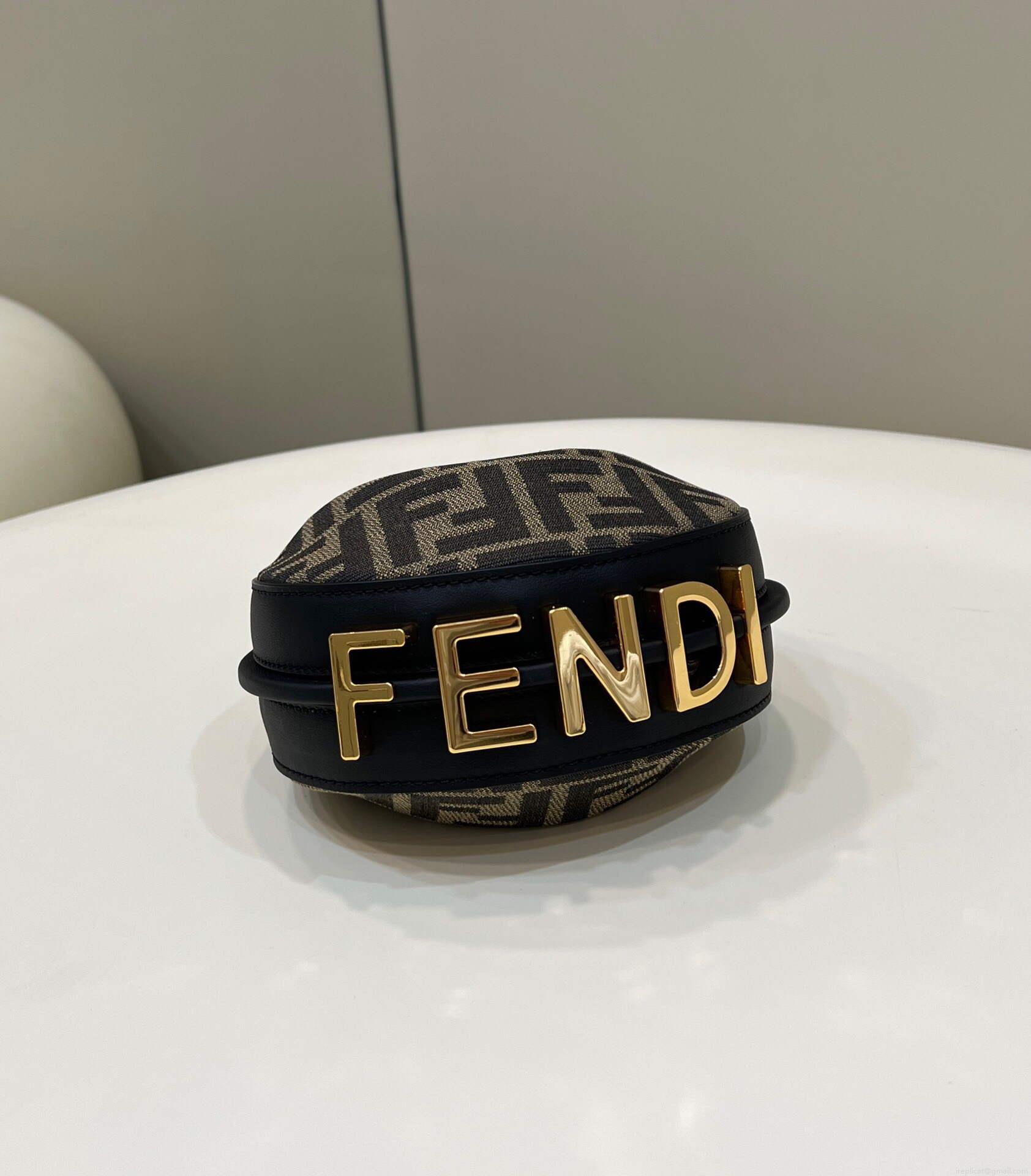 Fendi 7AS089 Nano Fendigraphy coffee Brown leather Charm 80056S