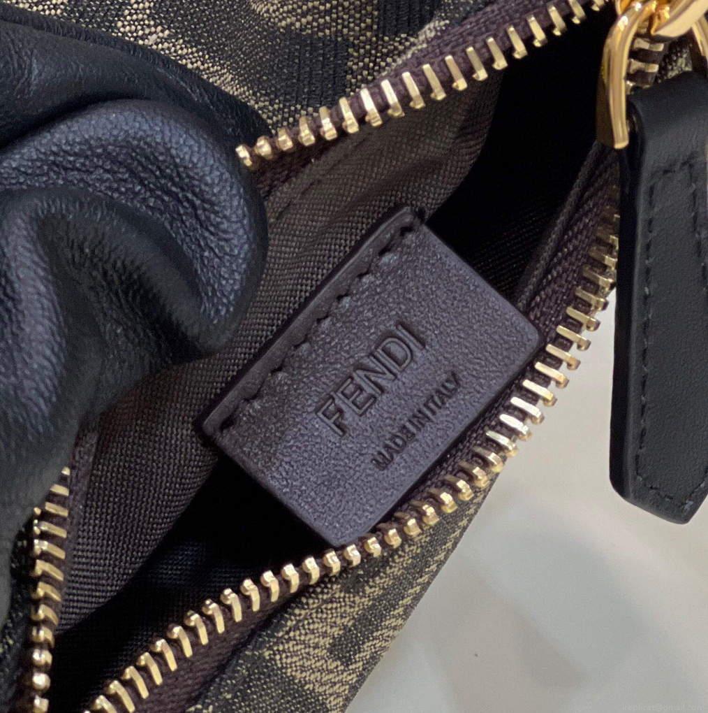 Fendi 7AS089 Nano Fendigraphy coffee Brown leather Charm 80056S