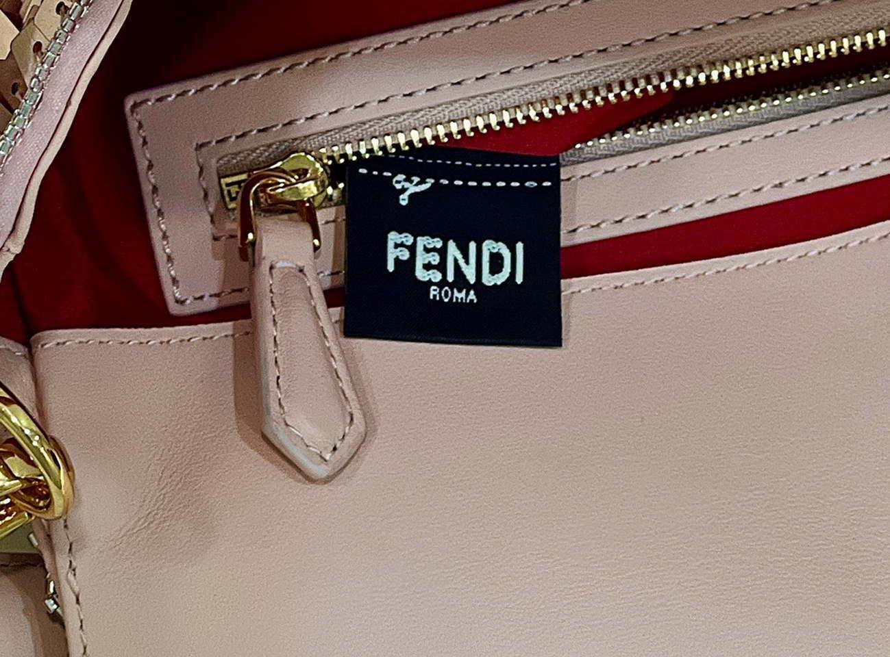 Fendi 8BR600 Medium Baguette Pink sequin and leather bag 8601