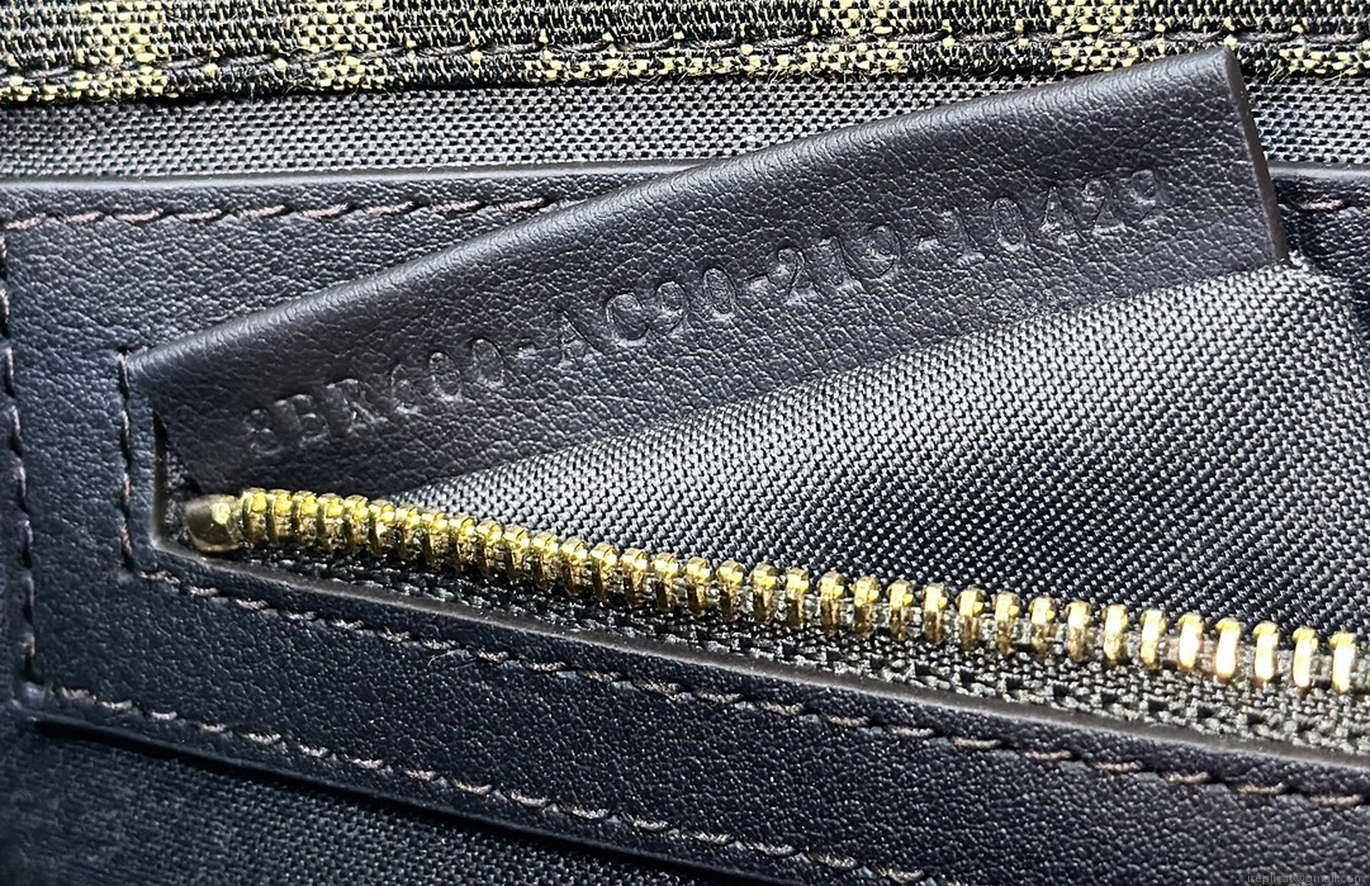 Fendi 8BR600 Medium Baguette Brown FF jacquard fabric bag with sequins