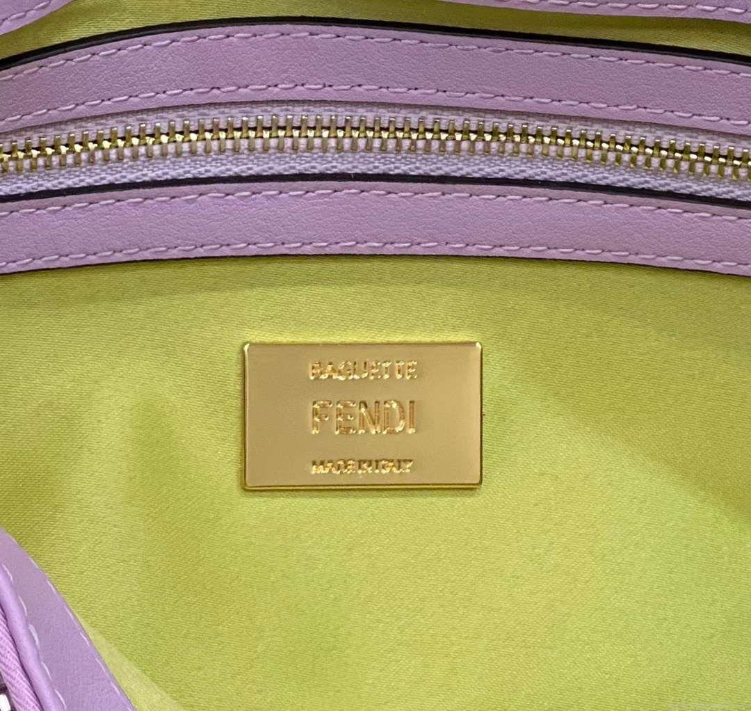 Fendi 8BR600 Medium Baguette Beads Purple leather Bag 8599