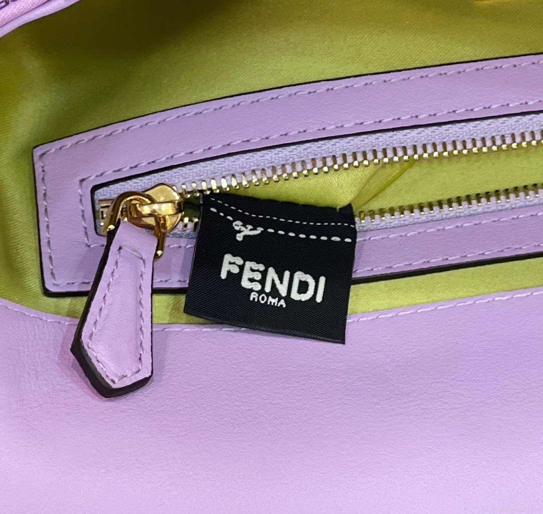 Fendi 8BR600 Medium Baguette Beads Purple leather Bag 8599
