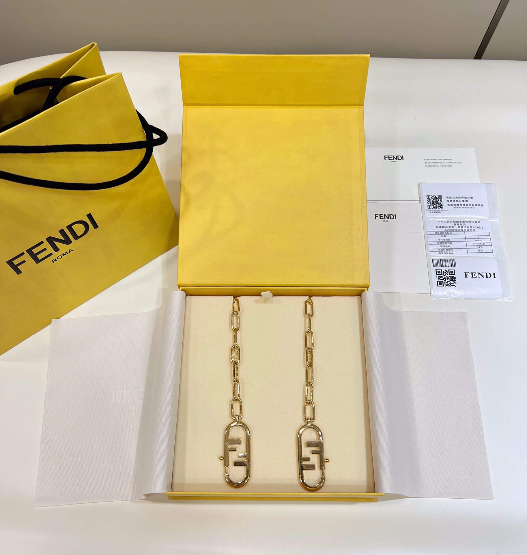 Fendi Handbag Custom metal chain Shoulder Strap F10052 Gold