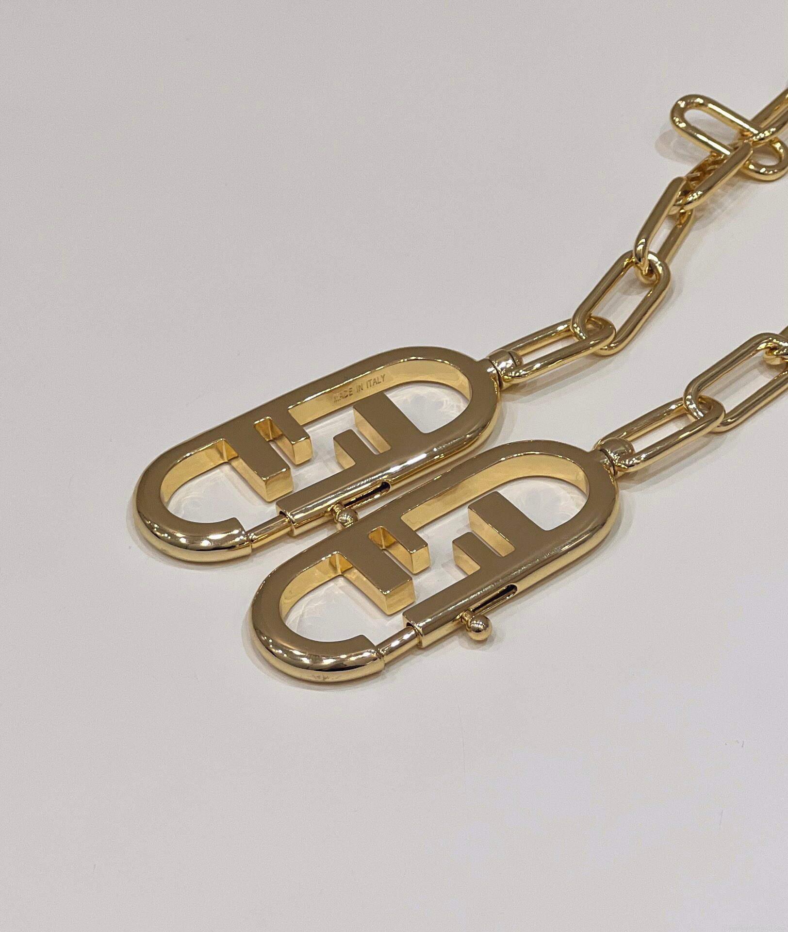 Fendi Handbag Custom metal chain Shoulder Strap F10052 Gold