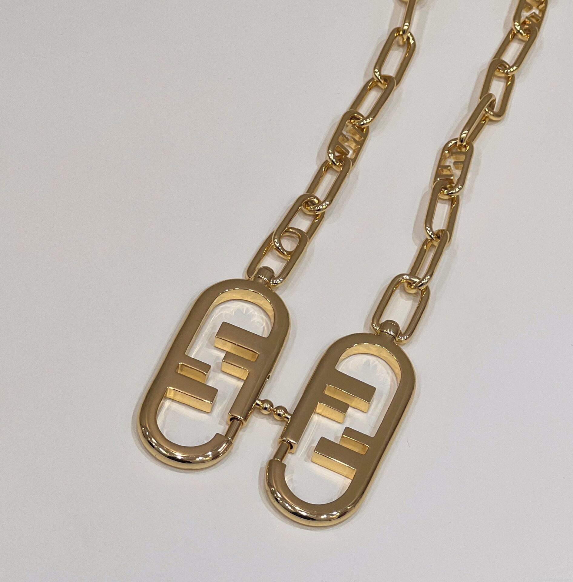 Fendi Handbag Custom metal chain Shoulder Strap F10052 Gold