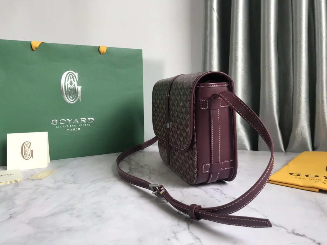 Goyard 2MMLTY01CL01P Belvedere MM Bag GY020183 Wine Red