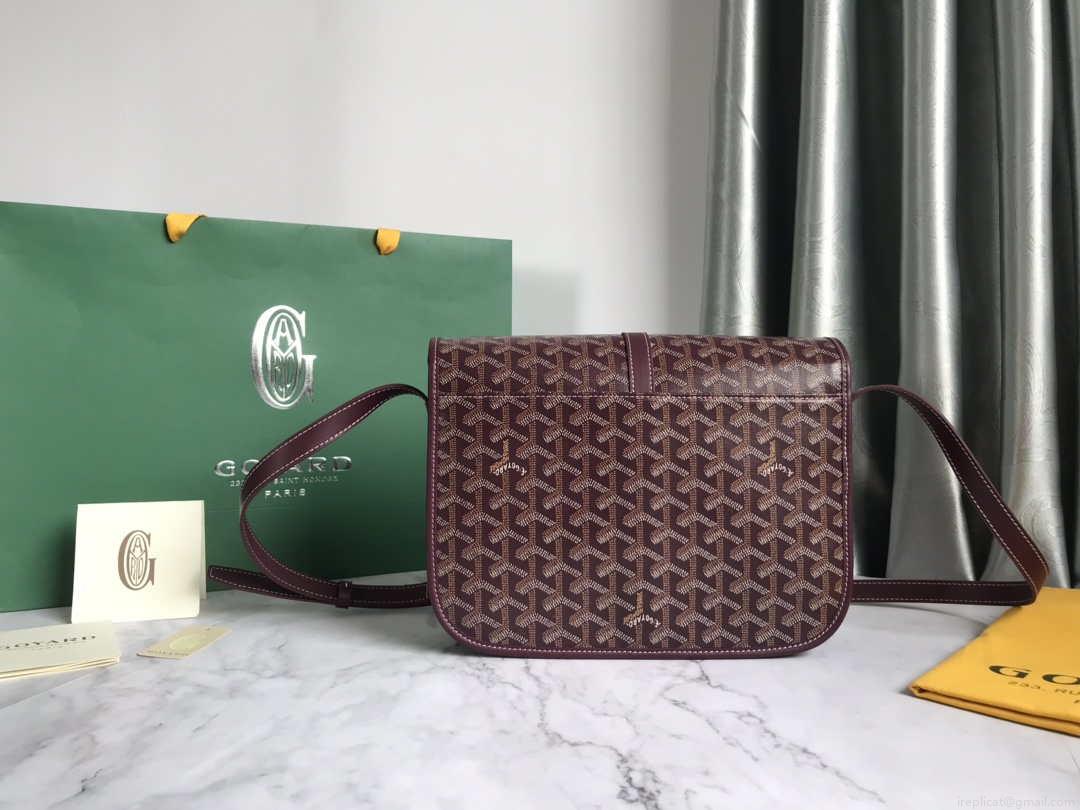 Goyard 2MMLTY01CL01P Belvedere MM Bag GY020183 Wine Red
