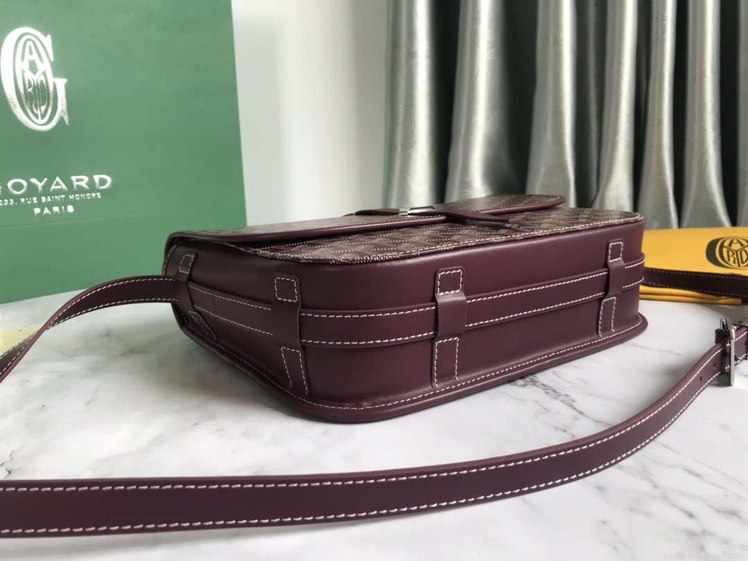 Goyard 2MMLTY01CL01P Belvedere MM Bag GY020183 Wine Red