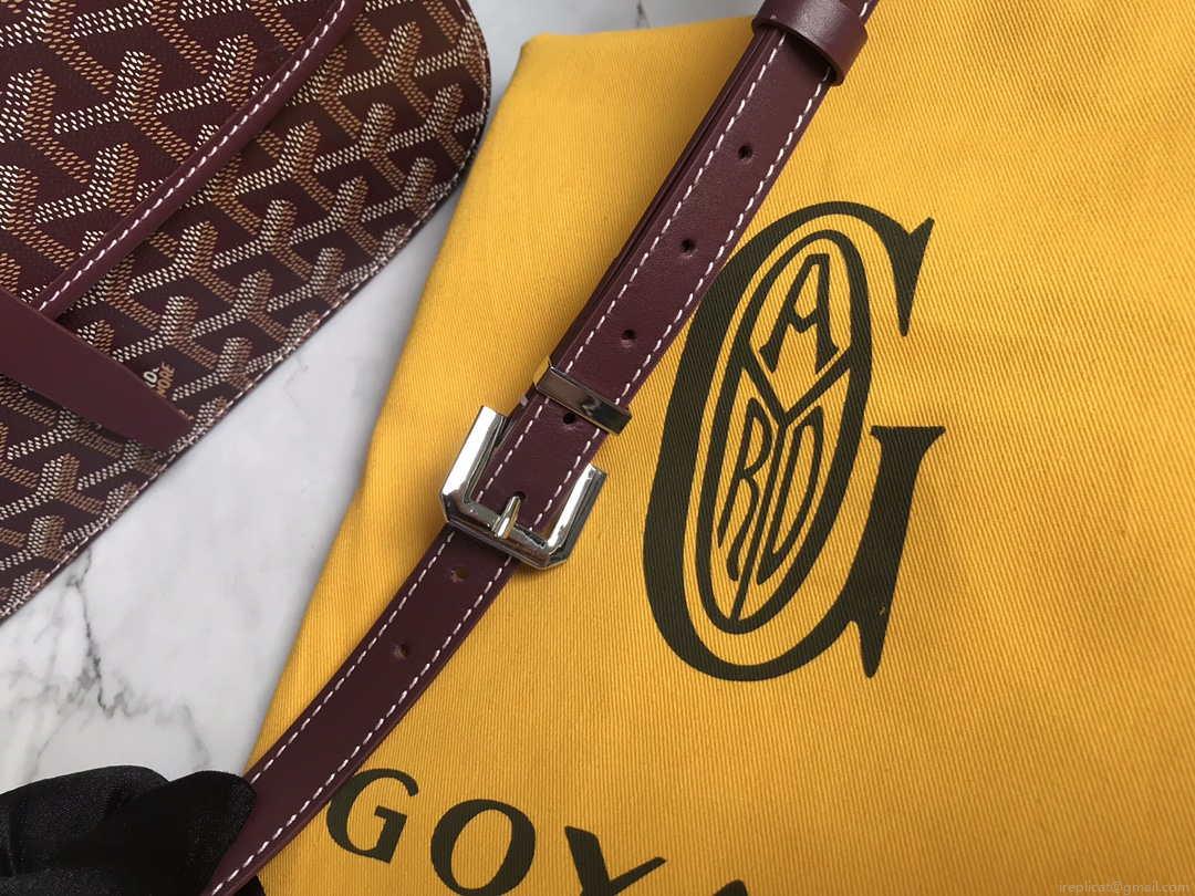 Goyard 2MMLTY01CL01P Belvedere MM Bag GY020183 Wine Red