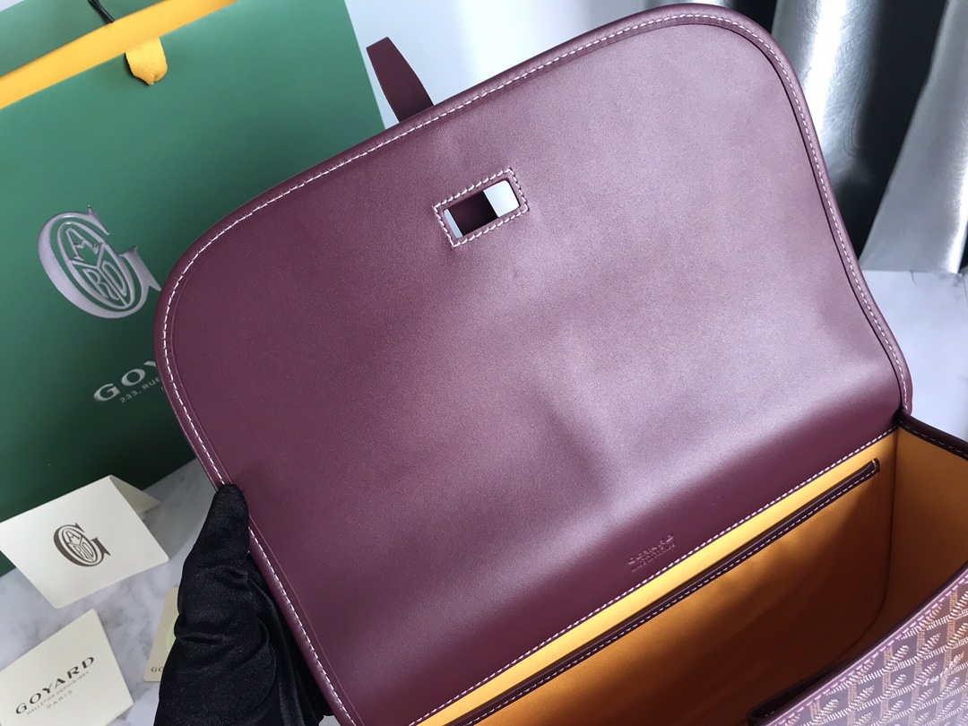 Goyard 2MMLTY01CL01P Belvedere MM Bag GY020183 Wine Red