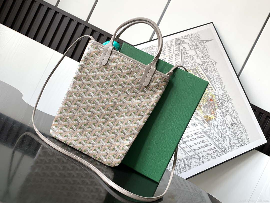 Goyard POICLAPMLTY11CL61P Poitiers Claire Voie Bag Green &Gray