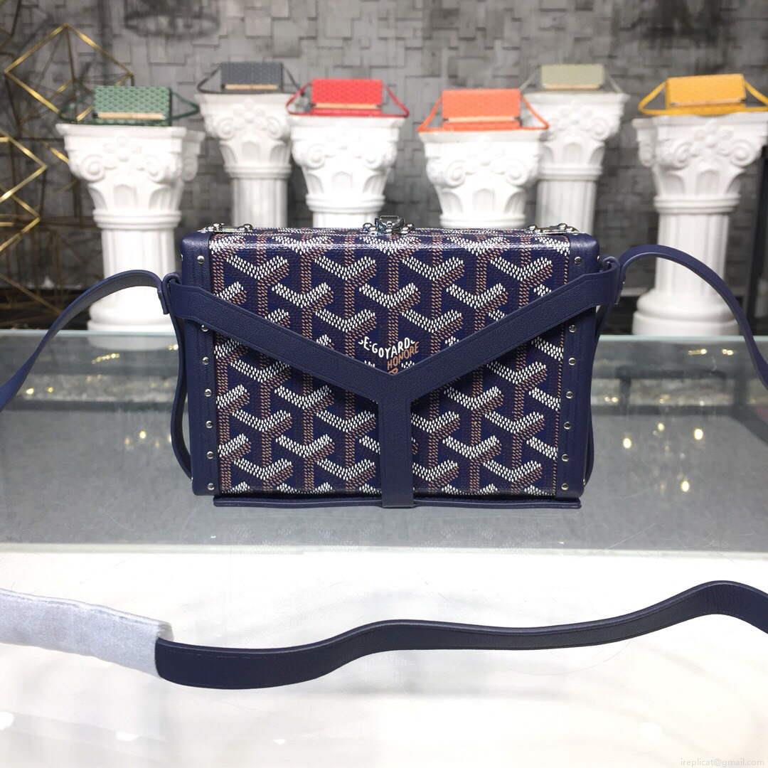 Goyard MINA08PMLTY01CL01P Minaudière Trunk Bag Navy Blue