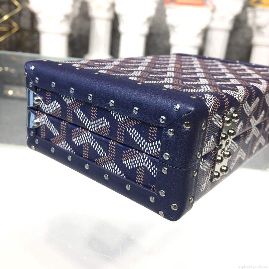 Goyard MINA08PMLTY01CL01P Minaudière Trunk Bag Navy Blue