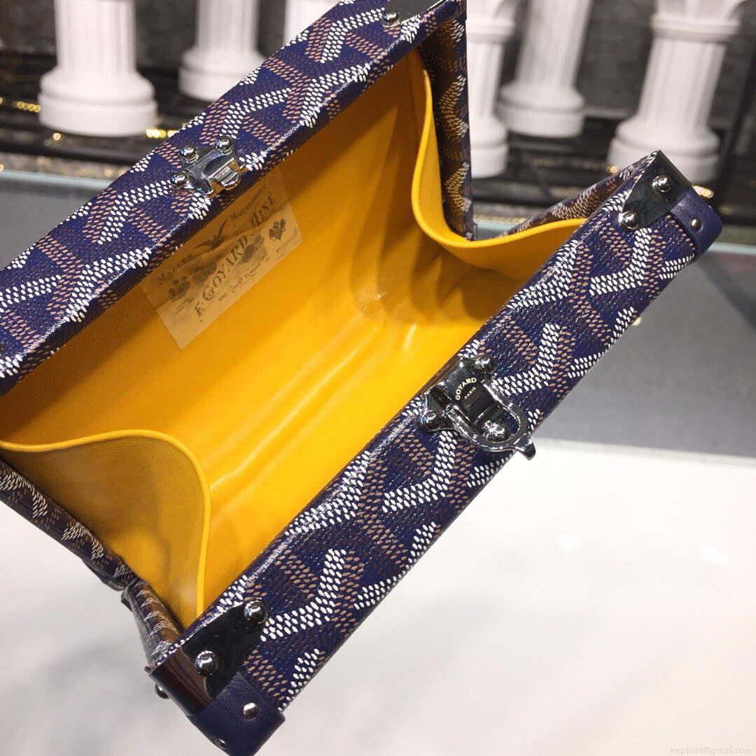 Goyard MINA08PMLTY01CL01P Minaudière Trunk Bag Navy Blue