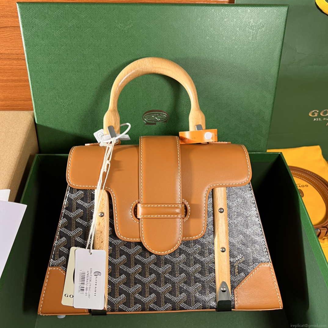 Goyard Sac Saigon Pm Bag BPMLTY07CL07P Black with Brown